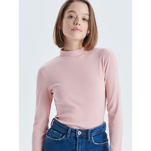 Cropp - Prążkowany półgolf - różowy Cropp XL Cropp