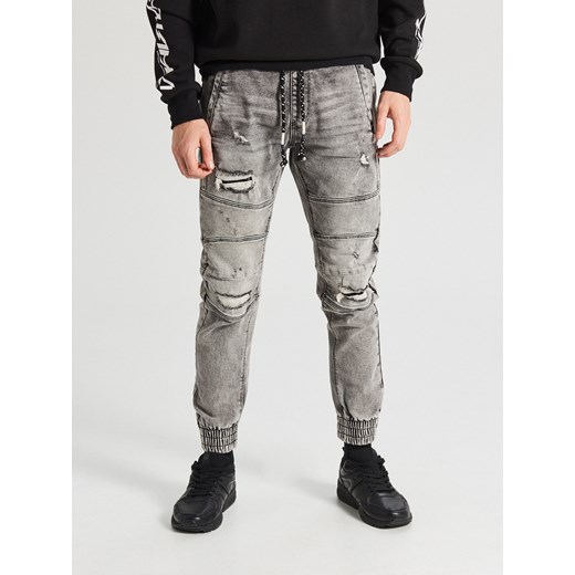 Cropp - Jeansy jogger z przeszyciami - jasny szary Cropp 28/32 promocja Cropp