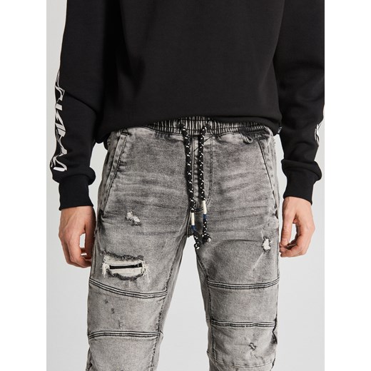 Cropp - Jeansy jogger z przeszyciami - jasny szary Cropp 30/32 okazyjna cena Cropp