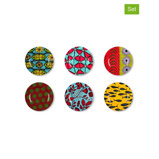 Trendy Kitchen by EXCÉLSA Podtalerze (6 szt.) &quot;Afrika&quot; ze wzorem - Ø 33 cm ze sklepu Limango Polska w kategorii Naczynia - zdjęcie 175768697