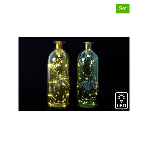 SiL Interiors Lampy dekoracyjne (2 szt.) &quot;Bottle&quot; - wys. 26 x  Ø 9 cm ze sklepu Limango Polska w kategorii Dekoracje bożonarodzeniowe - zdjęcie 175768979