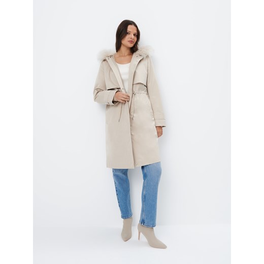 Mohito - Kremowa kurtka parka - beżowy Mohito 34 Mohito