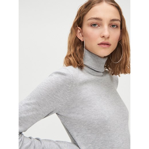 Cropp - Gładki sweter z golfem - jasny szary Cropp XS promocja Cropp