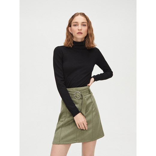 Cropp - Gładki sweter z golfem - czarny Cropp L Cropp okazja