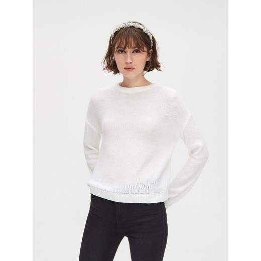 Cropp - Sweter o drobnym splocie - biały Cropp S okazja Cropp