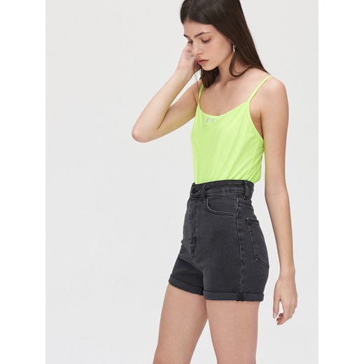 Cropp - Szorty slim high waist - szary Cropp 38 Cropp