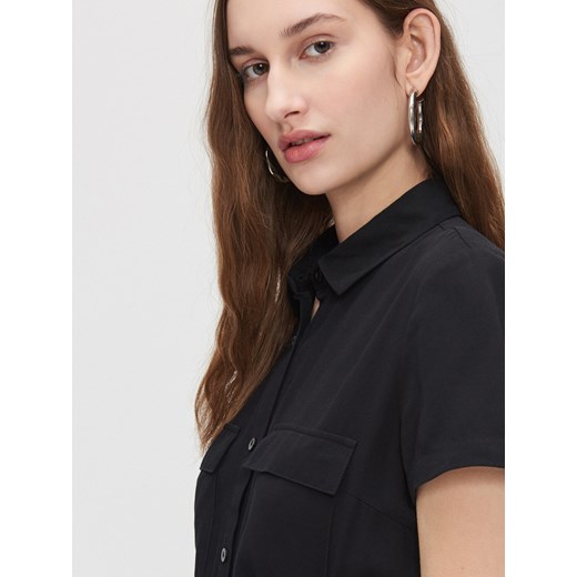 Cropp - Szmizjerka z wiskozy - czarny Cropp S Cropp