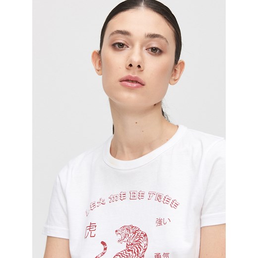 Cropp - Koszulka z motywem japońskim - biały Cropp XL Cropp