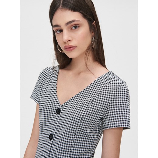 Cropp - Sukienka mini w kratkę - czarny Cropp L Cropp promocja