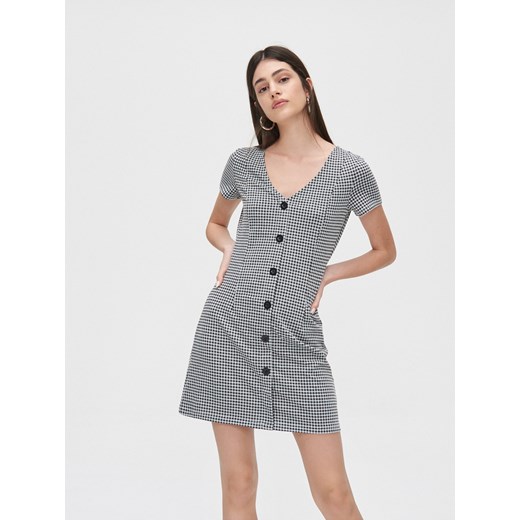 Cropp - Sukienka mini w kratkę - czarny Cropp L okazja Cropp