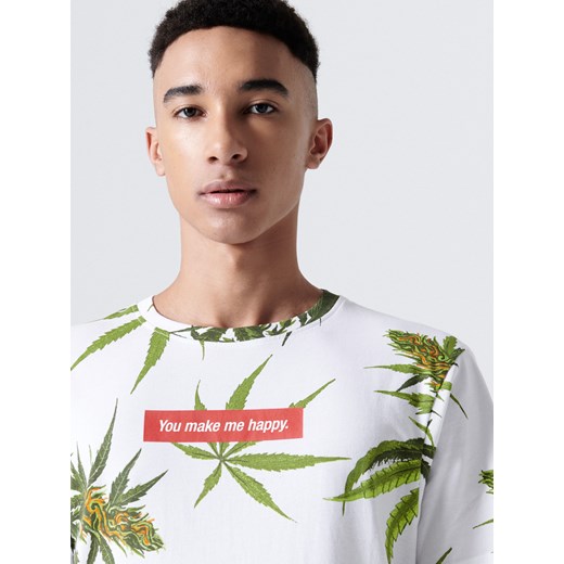 Cropp - Koszulka z nadrukiem all over - biały Cropp M promocja Cropp