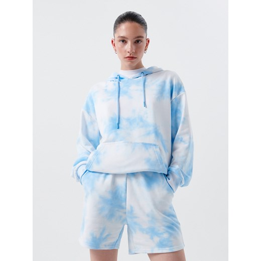 Cropp - Szorty z efektem tie dye - niebieski Cropp XL Cropp promocja