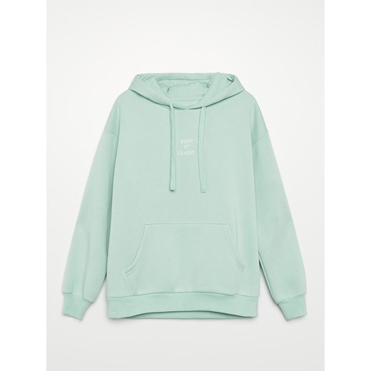 Cropp - Bluza z napisem - zielony Cropp XS okazja Cropp