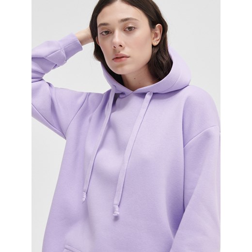 Cropp - Dresowa sukienka z kapturem - fioletowy Cropp XS promocja Cropp
