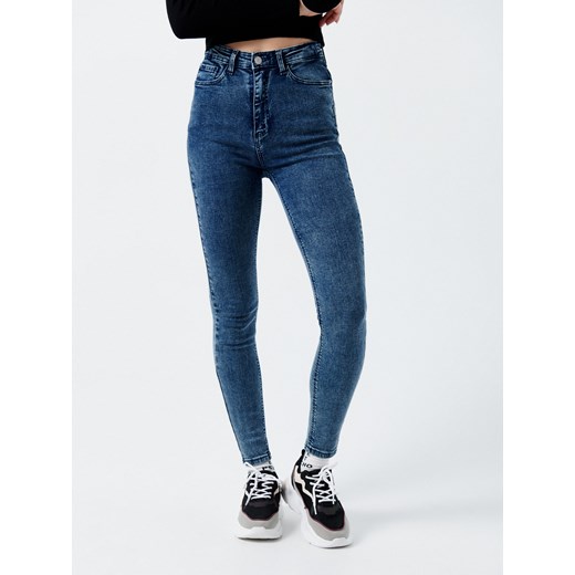 Cropp - Jeansy high waist - granatowy Cropp 38 promocja Cropp