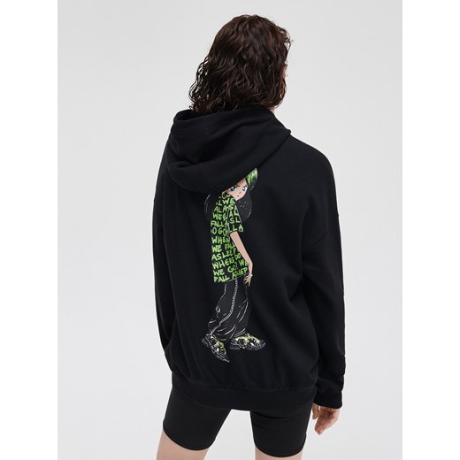 Cropp - Bluza z nadrukiem Billie Eilish - czarny Cropp XS Cropp promocyjna cena