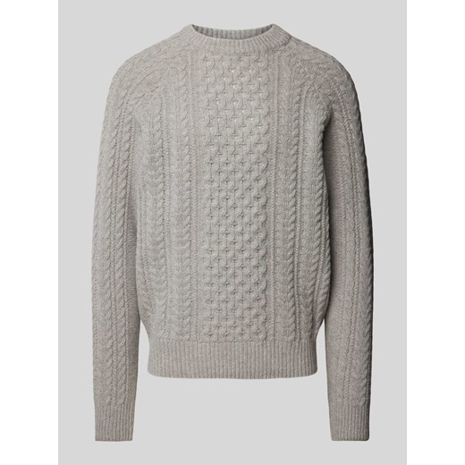 Sweter z dzianiny z prążkowanymi wykończeniami ze sklepu Peek&Cloppenburg  w kategorii Swetry męskie - zdjęcie 175809416