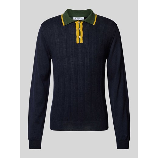Sweter z dzianiny z wykładanym kołnierzem ze sklepu Peek&Cloppenburg  w kategorii Swetry męskie - zdjęcie 175809499