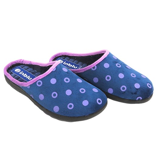 Kapcie Damskie - INBLU ET-24 Granatowe Wsuwane Inblu 37 ulubioneobuwie