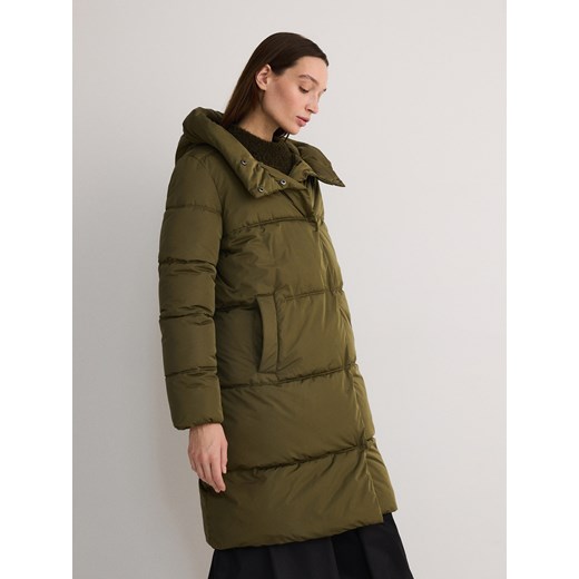 Reserved - Pikowana kurtka z kapturem - zielony Reserved XS Reserved