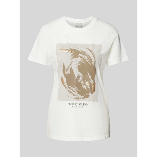 T-shirt z nadrukiem z napisem model ‘polly’ ze sklepu Peek&Cloppenburg  w kategorii Bluzki damskie - zdjęcie 175816686