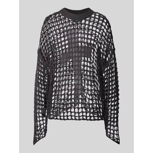 Sweter z efektem siateczki i okrągłym dekoltem ze sklepu Peek&Cloppenburg  w kategorii Swetry damskie - zdjęcie 175816917