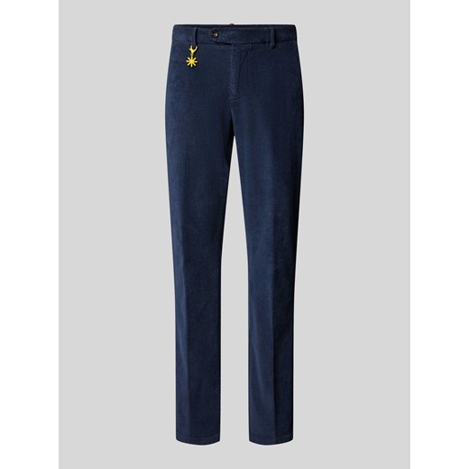 Spodnie sztruksowe o kroju slim fit z zawieszką ze sklepu Peek&Cloppenburg  w kategorii Spodnie męskie - zdjęcie 175818237
