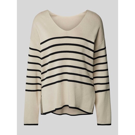 Sweter z dzianiny z dekoltem w serek model ‘OSTRIA’ ze sklepu Peek&Cloppenburg  w kategorii Swetry damskie - zdjęcie 175818425