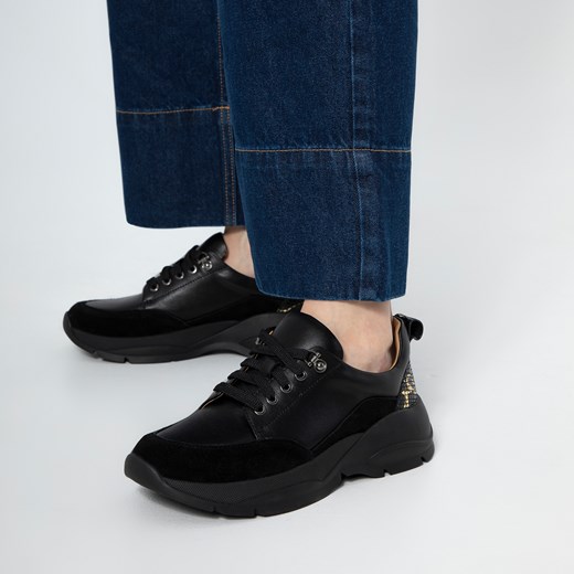 Damskie sneakersy z motywem zwierzęcym czarne ze sklepu WITTCHEN w kategorii Buty sportowe damskie - zdjęcie 175819555