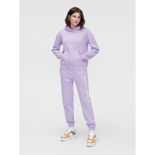 Cropp - Jasnofioletowa bluza z kapturem - fioletowy Cropp XS wyprzedaż Cropp