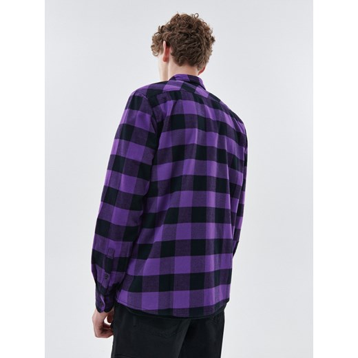 Cropp - Flanelowa koszula w kratę - fioletowy Cropp XS Cropp promocyjna cena