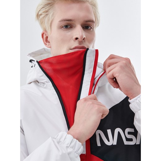 Cropp - Kurtka z kapturem NASA - biały Cropp S promocja Cropp