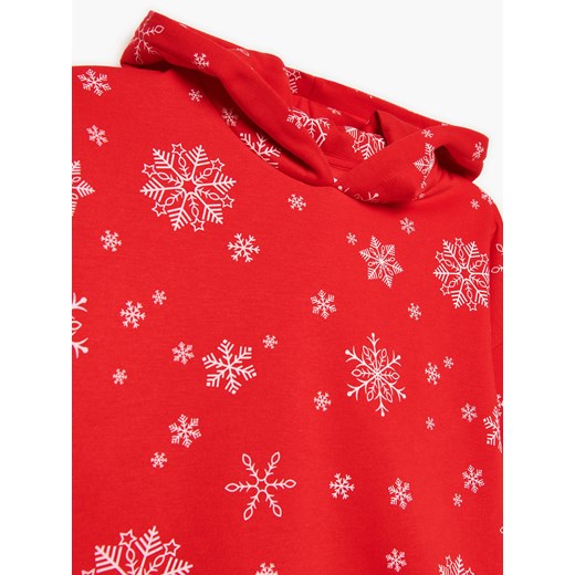 Cropp - Świąteczna bluza z kapturem - czerwony Cropp XS Cropp wyprzedaż