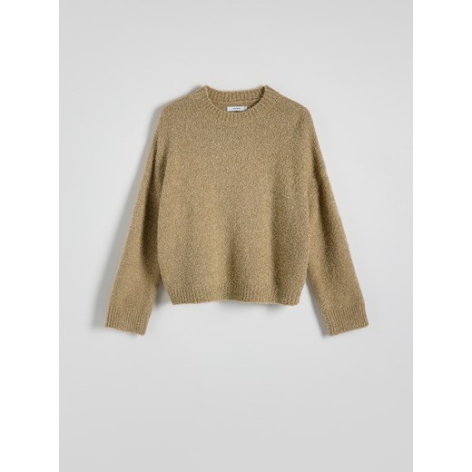 Reserved - Sweter z metalizowaną nitką - złoty Reserved S Reserved