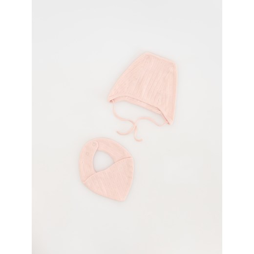Reserved - Komplet czapka z chustką - kremowy Reserved 0-3 miesiące Reserved
