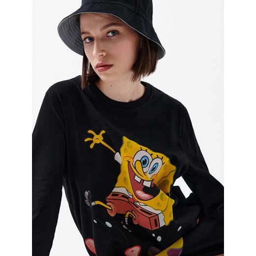 Cropp - Dresowa sukienka Spongebob - czarny Cropp L Cropp okazja