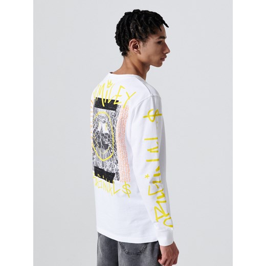 Cropp - Koszulka longsleeve Smiley® - biały Cropp S okazja Cropp
