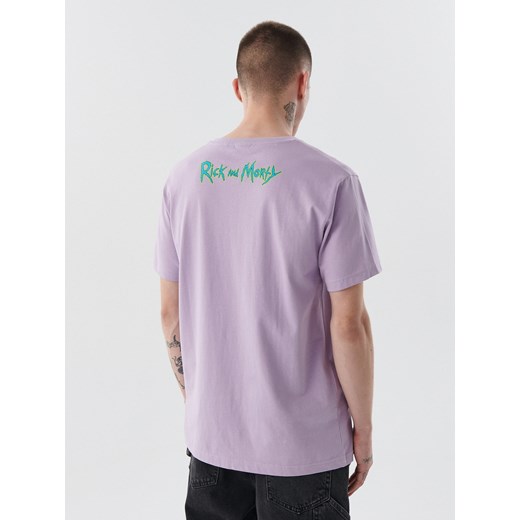 Cropp - Fioletowy t-shirt z nadrukiem Rick and Morty - fioletowy Cropp M okazja Cropp