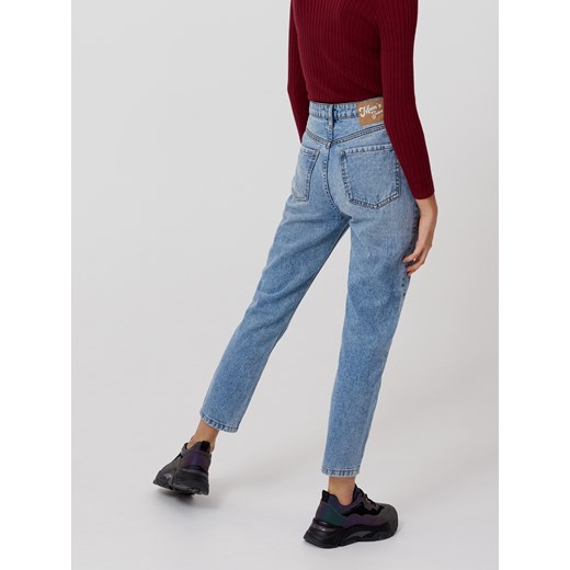 Cropp - Błękitne jeansy mom - niebieski Cropp 36 Cropp promocja