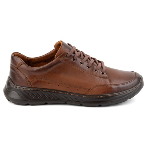 Buty męskie skórzane casual 928ma brązowe ze sklepu butyolivier w kategorii Półbuty męskie - zdjęcie 175848658