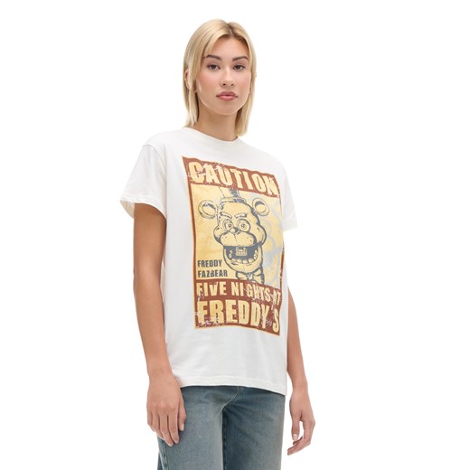 Cropp - Koszulka Five Nights at Freddy's UNISEX - kremowy ze sklepu Cropp w kategorii T-shirty męskie - zdjęcie 175854108