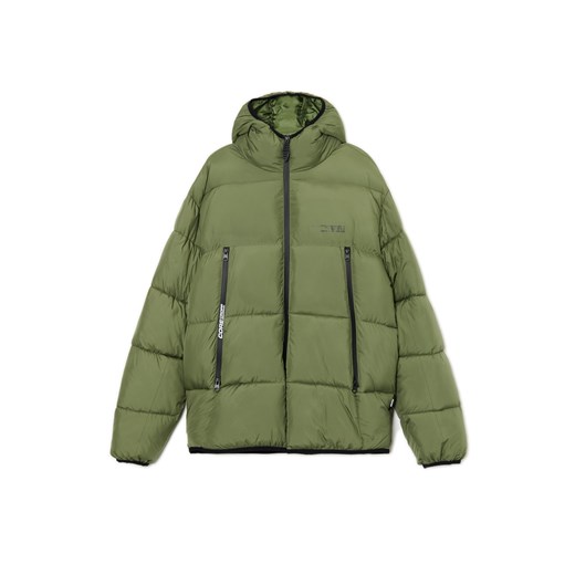 Cropp - Oliwkowa pikowana kurtka puffer - zielony ze sklepu Cropp w kategorii Kurtki męskie - zdjęcie 175854129