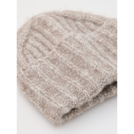 Reserved - Czapka beanie z domieszką wełny - brązowy Reserved ONE SIZE Reserved