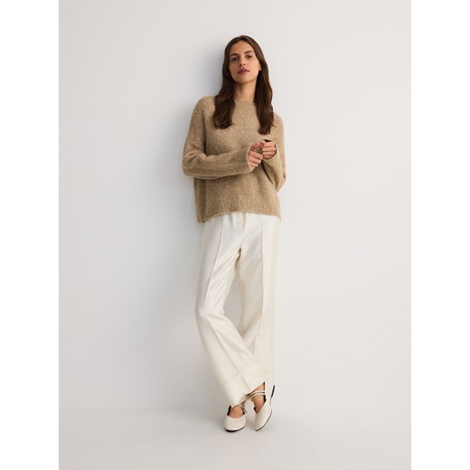Reserved - Sweter z metalizowaną nitką - złoty Reserved S Reserved