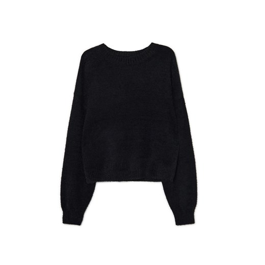 Cropp - Czarny gładki sweter - czarny Cropp M Cropp