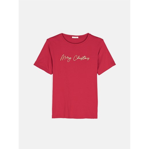GATE Bawełniana koszulka ze świątecznym nadrukiem 34 ze sklepu gateshop w kategorii Bluzki damskie - zdjęcie 175858635