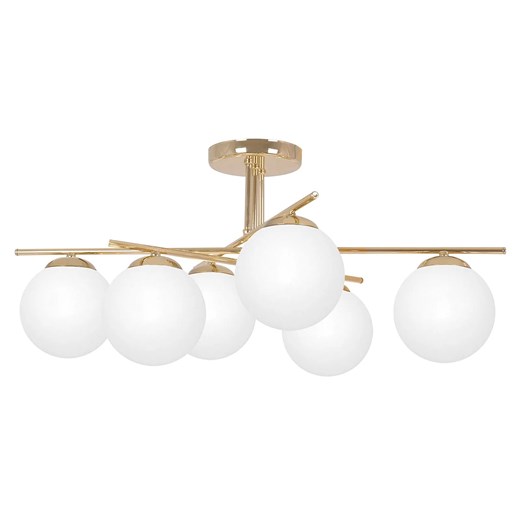 Złoto-biała sześciopunktowa lampa sufitowa glamour - A674-Didaro ze sklepu Edinos.pl w kategorii Lampy sufitowe - zdjęcie 175860546