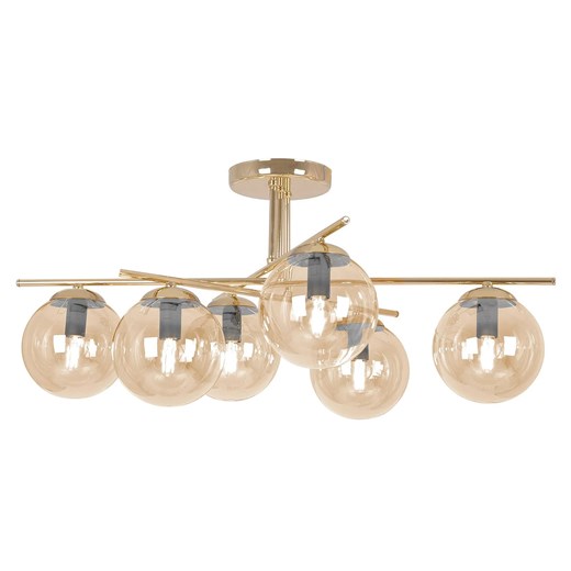 Złoto-bursztynowa duża lampa sufitowa glamour P3-E08 ze sklepu Edinos.pl w kategorii Lampy sufitowe - zdjęcie 175860796