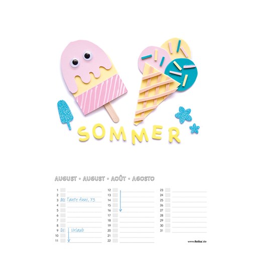 Folia Kalendarz w kolorze białym - 24 x 23 cm Folia onesize Limango Polska okazyjna cena