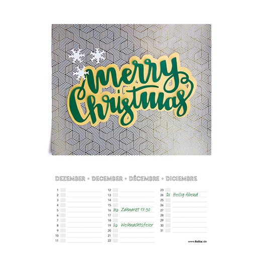 Folia Kalendarz w kolorze białym - 24 x 23 cm Folia onesize okazja Limango Polska